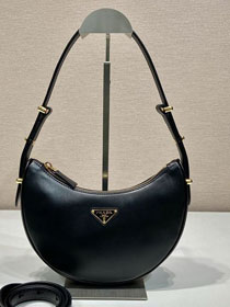 Prada original calfskin arque shoulder bag 1BC194 black