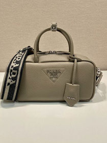 Prada original calfskin small handbag 1BB102 grey