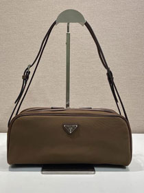 Prada original nylon shoulder bag 1BC249 brown