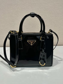 Prada original patent leather galleria mini bag 1BA906 black