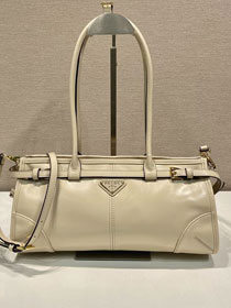 Prada original calfskin bonnie medium tote bag 1BA426 beige