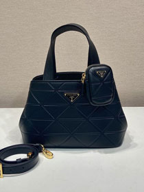 Prada original calfskin small tote bag 1BG548 black