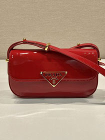 Prada original patent calfskin mini shoulder bag 1BD339 red