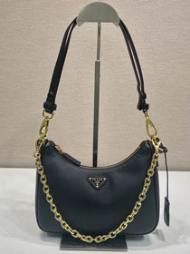 Prada original saffiano calfskin re-edition mini bag 1BC204 black