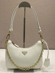 Prada original saffiano calfskin re-edition mini bag 1BC204 white
