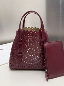 Alaia original vienne wave calfskin mina 20 bag AL0004 bordeaux