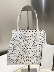 Alaia original vienne wave calfskin mina 25 bag AL0003 white