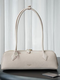 Alaia original nubuck calfskin le teckel medium bag AL0024 ivory