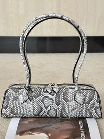 Alaia original python leather le teckel medium bag AL0024 grey