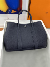 Hermes original negonda leather medium garden party 30 bag HG0030 blue nuit