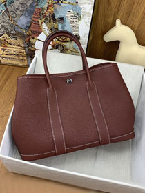 Hermes original negonda leather medium garden party 30 bag HG0030 rouge H