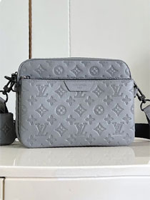 Louis vuitton original calfskin trio messenger bag M27185 grey