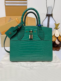 Louis vuitton original crocodile calfskin city steamer mini bag M95846 green