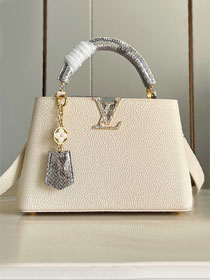 Louis vuitton original calfskin capucines BB handbag N89369 white