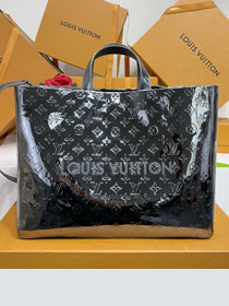 Louis vuitton original calfskin monogram miroir shopper tote MM M27182 gunmetal