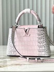 Louis vuitton original crocodile calfskin capucines BB handbag N93163 pink