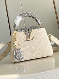 Louis vuitton original calfskin capucines mini handbag N85517 creme