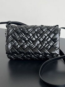 BV original calfskin small shoulder bag 787113 black