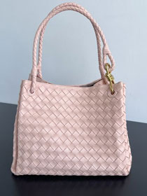 BV original lambskin large parachute shoulder bag 796571 seashell