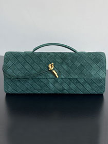 BV original suede calfskin andiamo long clutch 741511 emerald green