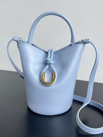 BV original calfskin small liberta bucket bag 815244 light blue