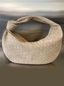 BV original suede large jodie hobo bag 600261 almond