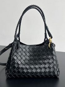 BV original lambskin medium parachute shoulder bag 835921 black