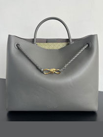 BV original calfskin medium andiamo bag 810214 grey