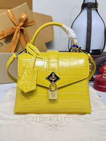 Louis vuitton original crocodile calfskin rose des vents mini handbag n84713 yellow