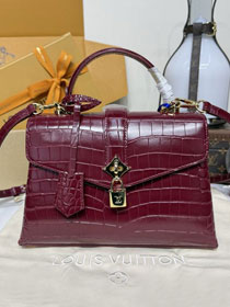 Louis vuitton original crocodile calfskin rose des vents pm handbag N84714 bordeaux