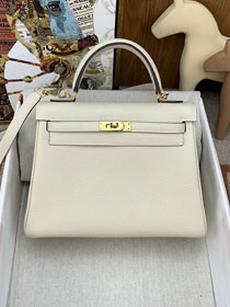Hermes original togo leather kelly 28 bag K28 nata