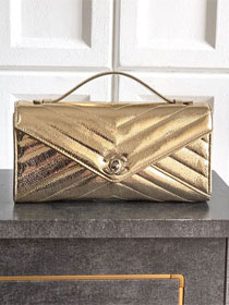CC original lambskin clutch AP6044 gold