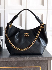CC original calfskin medium hobo bag AS5970 black