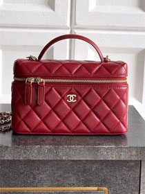 CC original lambskin vanity with chain AP4385 red