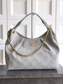 CC original suede calfskin large hobo bag AS5978 light grey