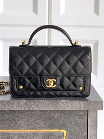 CC original calfskin clutch with chain AP4182 black