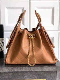 CC original grained calfskin 25 small handbag AS5293 caramel