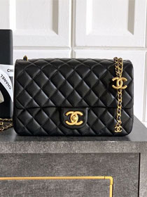 CC original lambskin medium flap bag AS5756 black