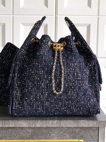 CC original tweed 25 medium handbag AS5311 dark blue