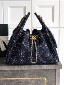 CC original tweed 25 small handbag AS5293 dark blue