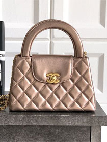 CC original calfskin mini shopping bag AS4416 brozen