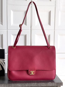 CC original grained calfskin maxi flap bag AS6233 bordeaux