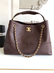 CC original calfskin shopping tote bag AS5634 dark brown