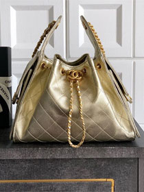 CC original grained calfskin 25 small handbag AS5293 light gold
