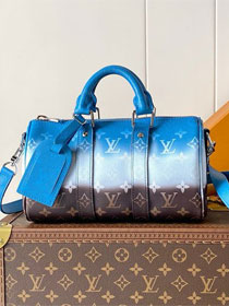 Louis vuitton original monogram canvas keepall 25 M28026 blue