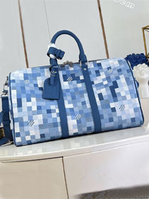 Louis vuitton original denim keepall 50 M14957 blue