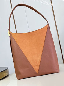 Louis vuitton original suede&calfskin low key hobo bag MM M29156 brown