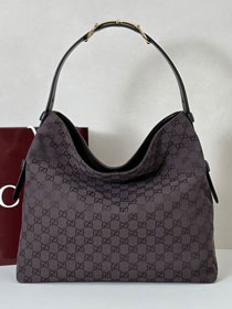 GG original canvas beatrix large tote bag 850546 dark brown