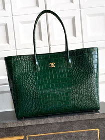 CC original crocodile calfskin medium tote bag AS6239 dark green