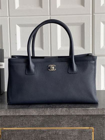 CC grained calfskin small tote bag AS2156 dark blue